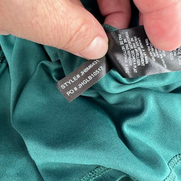 NEW Jessica Howard Dramatic Bell-Sleeve Glitter Hunter Green Lace Dress 16 - Picture 14 of 16